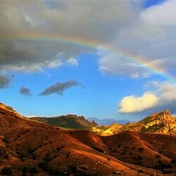 Jigsaw puzzle: Rainbow over the mountains