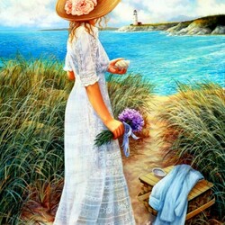 Jigsaw puzzle: Girl and sea