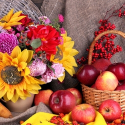 Jigsaw puzzle: Apples and flowers