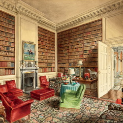 Jigsaw puzzle: Deechley Castle Library, Oxfordshire