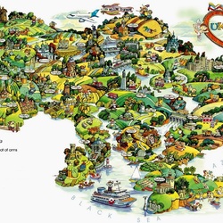 Jigsaw puzzle: Illustrated maps of the world. Ukraine