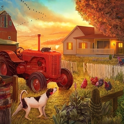 Jigsaw puzzle: Twilight on the farm