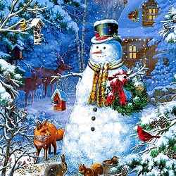 Jigsaw puzzle: Snowman winter