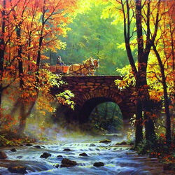Jigsaw puzzle: Autumn bridge