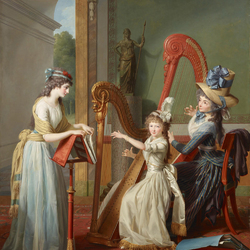 Jigsaw puzzle: Harp lesson