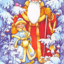 Jigsaw puzzle: Santa Claus with his granddaughter
