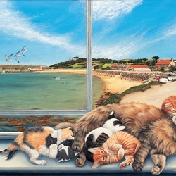 Jigsaw puzzle: Cats on the window