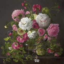 Jigsaw puzzle: Roses and peonies