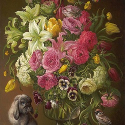 Jigsaw puzzle: Bouquet and bunny