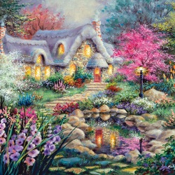 Jigsaw puzzle: Cottage in flowers