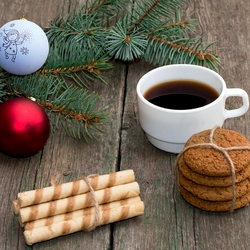 Jigsaw puzzle: A cup of New Year's coffee