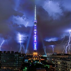 Jigsaw puzzle: Night thunderstorm in Moscow