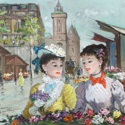 Jigsaw puzzle: Girls with flowers