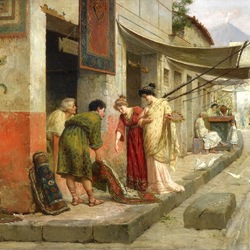 Jigsaw puzzle: Sale of carpets in Pompeii