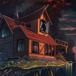 Jigsaw puzzle: House over the precipice