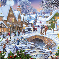 Jigsaw puzzle:  Snowball game