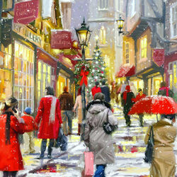 Jigsaw puzzle: Through the streets of the festive city
