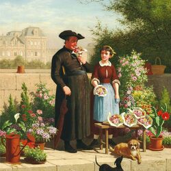 Jigsaw puzzle: Priest and flower girl