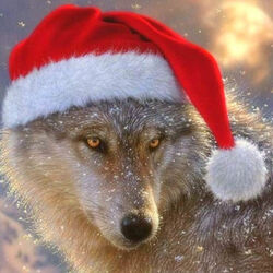 Jigsaw puzzle: New year wolf