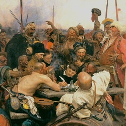 Jigsaw puzzle: Cossacks write a letter to the Turkish sultan
