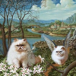 Jigsaw puzzle: Winged cats