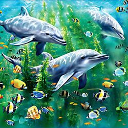 Jigsaw puzzle: Three dolphins