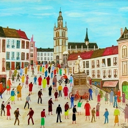 Jigsaw puzzle: People in the square