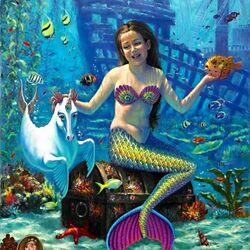 Jigsaw puzzle: Little mermaid and treasure