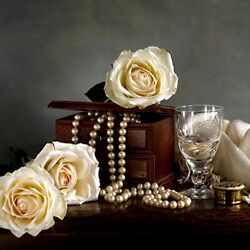 Jigsaw puzzle: Roses and pearls