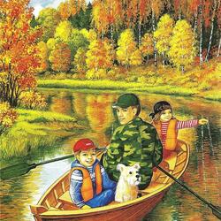 Jigsaw puzzle: With dad in the boat