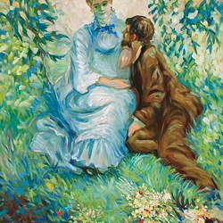 Jigsaw puzzle: Couple sitting in the garden