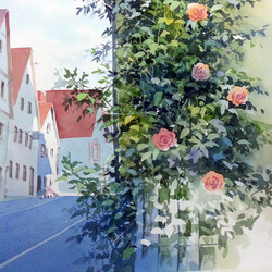 Jigsaw puzzle: Roses on the street