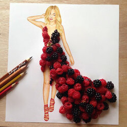 Jigsaw puzzle: Raspberry and blackberry dress