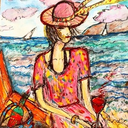 Jigsaw puzzle: Lady on the beach