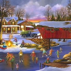 Jigsaw puzzle: In the evening at the rink