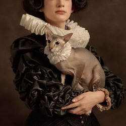 Jigsaw puzzle: Lady with cat