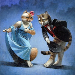 Jigsaw puzzle: Dancing cats