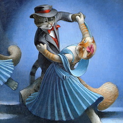 Jigsaw puzzle: Dancing cats