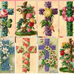 Jigsaw puzzle: Floral crosses