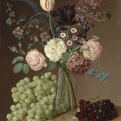 Jigsaw puzzle: Floral still life with grapes
