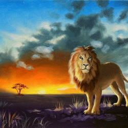 Jigsaw puzzle: Sunset in the savannah