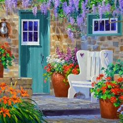 Jigsaw puzzle: Courtyard in flowers
