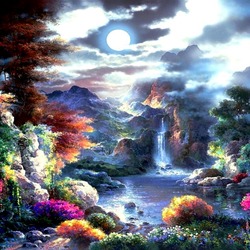 Jigsaw puzzle: On a moonlit night