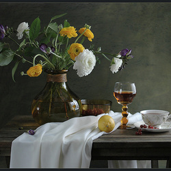 Jigsaw puzzle: Still life with a glass of wine