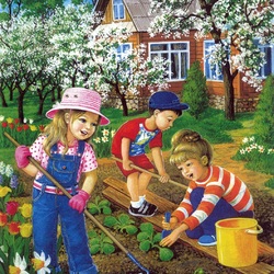 Jigsaw puzzle: Spring planting
