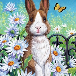 Jigsaw puzzle: Hare in daisies