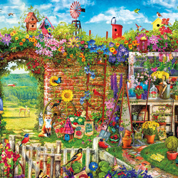 Jigsaw puzzle: Arch in flowers
