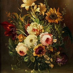 Jigsaw puzzle: Bouquet with sunflower
