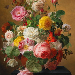 Jigsaw puzzle: Roses in a vase