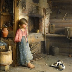 Jigsaw puzzle: Girl with kittens